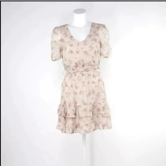 Moon River Tie Waist Floral Dress - Picture 1 of 2